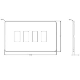 Knightsbridge  4-Module Grid Faceplate Antique Brass