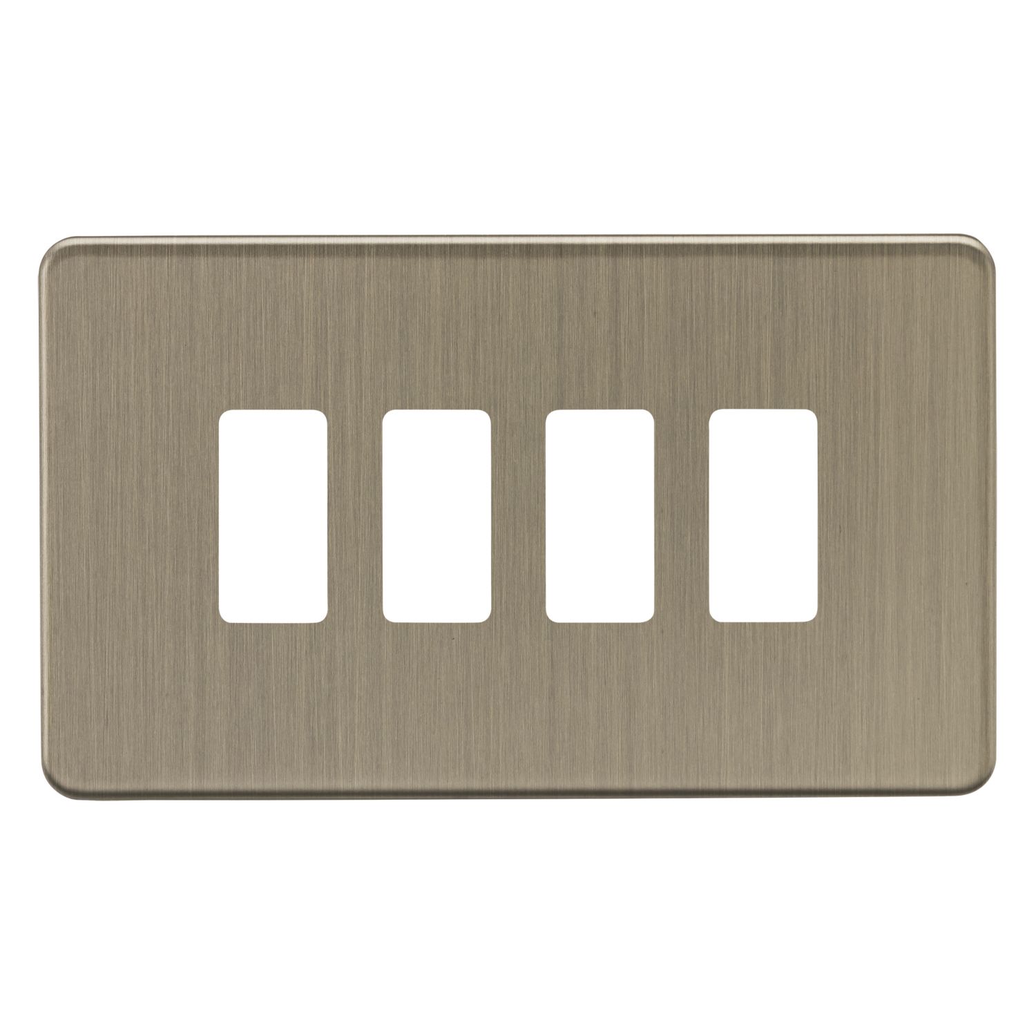 Knightsbridge 4-Module Grid Faceplate Antique Brass (147CR)
