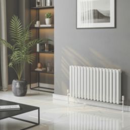 Reina Elips Double 600mm x 960mm 3831BTU White Horizontal Designer Radiator