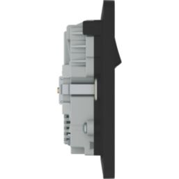 British General Evolve 13A 2-Gang SP Switched Socket + 3.25A 22W 2-Outlet Type C USB Charger Matt Black with Black Inserts