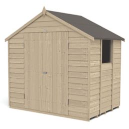 Forest  7' x 5' (Nominal) Apex Overlap Timber Shed with Base