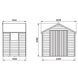 Forest  7' x 5' (Nominal) Apex Overlap Timber Shed with Base