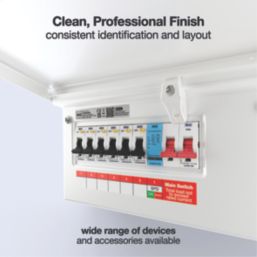 British General  9-Module 6-Way Populated High Integrity Main Switch Consumer Unit with SPD