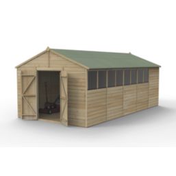 Forest Beckwood 10' x 19' 6" (Nominal) Apex Shiplap Timber Shed with Base