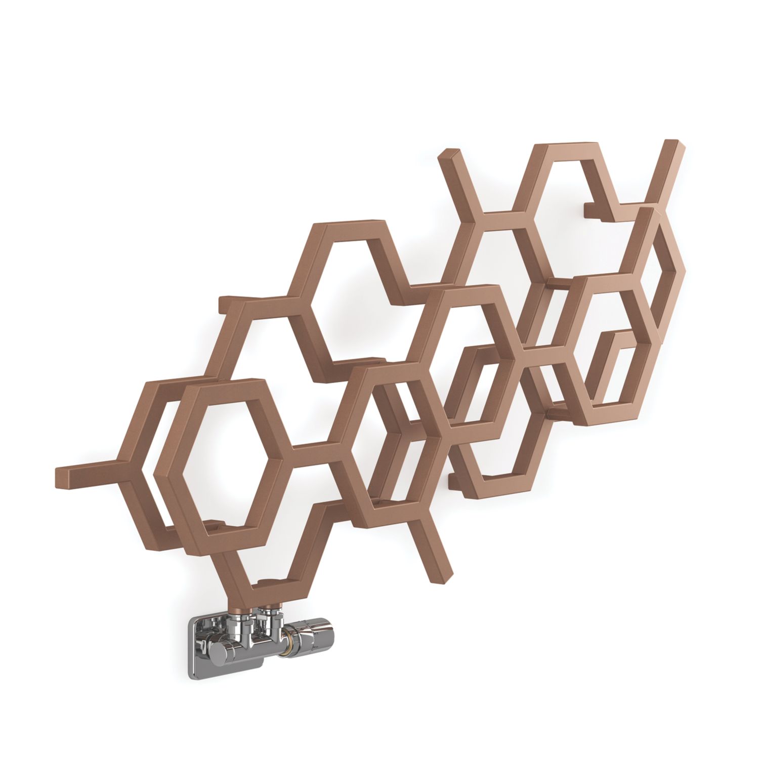 Terma Hex 502mm x 1126mm 1081BTU Copper Horizontal Designer Radiator (147RH)