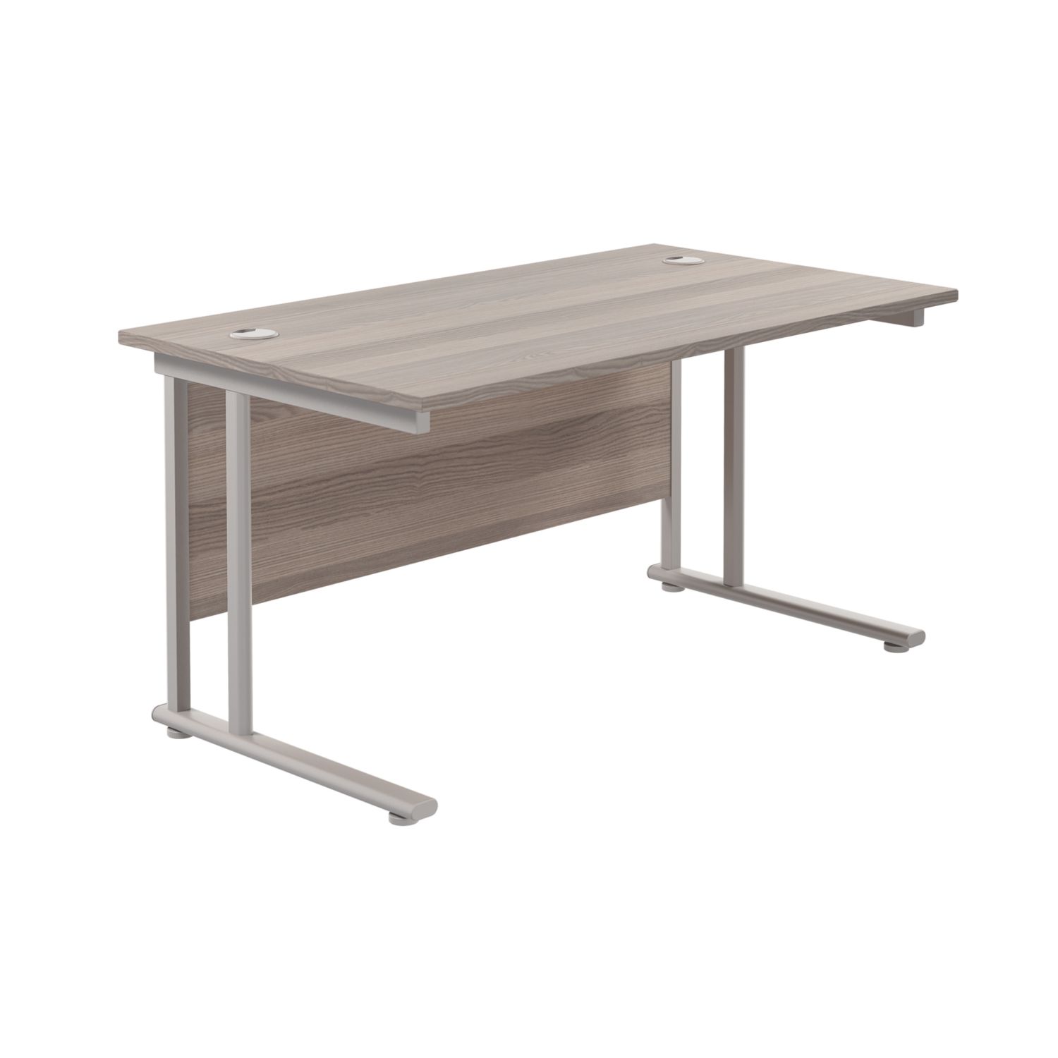 TC Group Aztec Twin Upright Rectangular Office Desk Grey Oak/Silver 1200mm x 800mm (147TT)