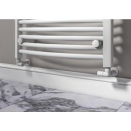 ETAL Rise 15mm x 1/2" White Corner Designer Manual Radiator Valve Head & Body  2 Pack