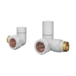 ETAL Rise 15mm x 1/2" White Corner Designer Manual Radiator Valve Head & Body  2 Pack
