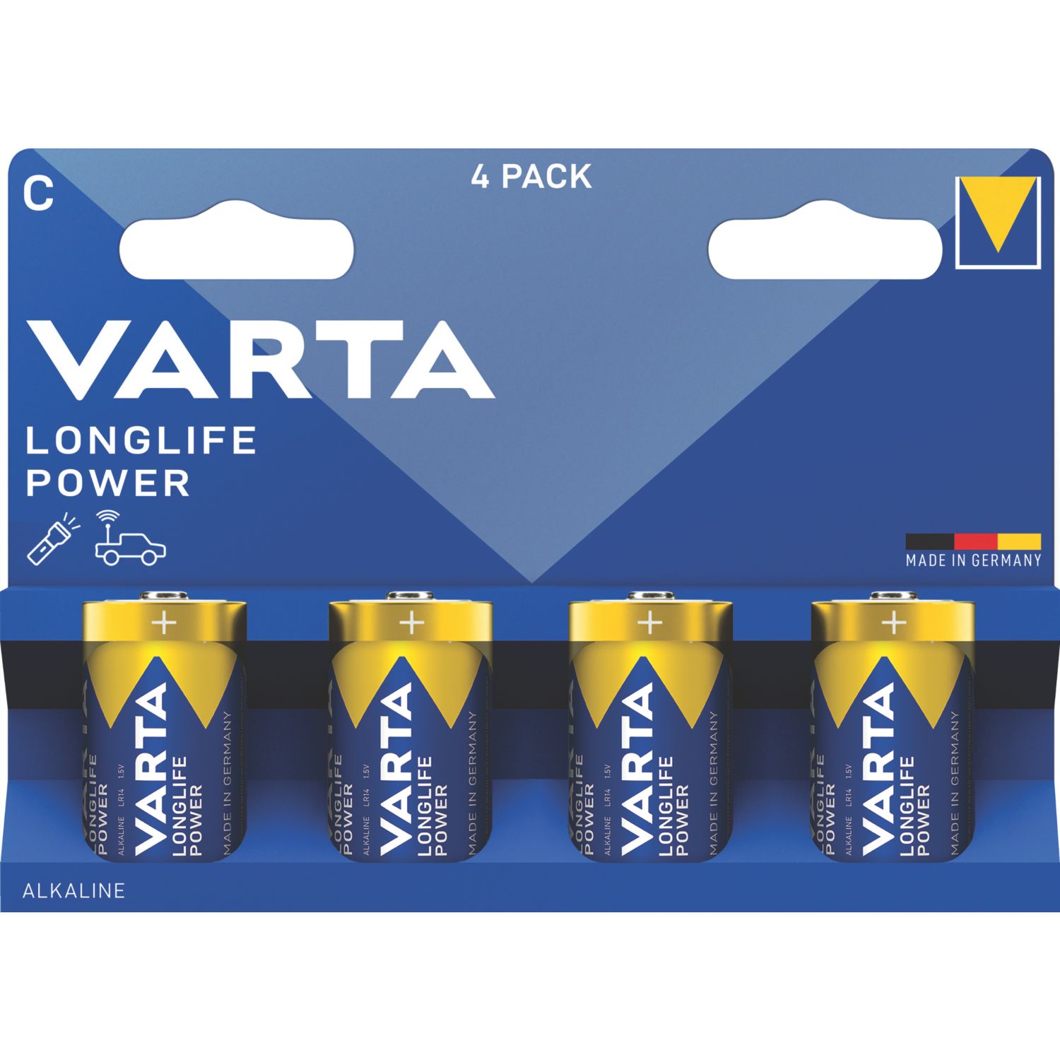 Varta Longlife Power C 1.5V Alkaline Batteries 4 Pack (147YW)