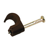 Tower Brown Coaxial Cable Clips 6-7mm 100 Pack
