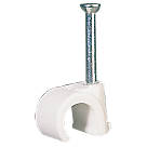 Tower White Round Cable Clips 4-5mm 100 Pack