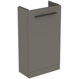 Ideal Standard i.life S Floor-Mounted Washbasin Unit with Black Handle & Basin Matt Quartz Grey 410mm x 205mm x 845mm