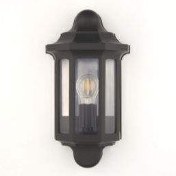 LAP  Outdoor Half Lantern Wall Light Satin Black