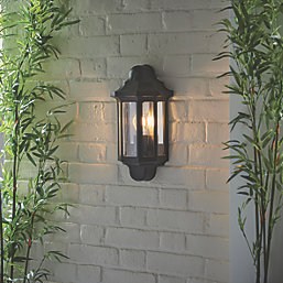 LAP  Outdoor Half Lantern Wall Light Satin Black