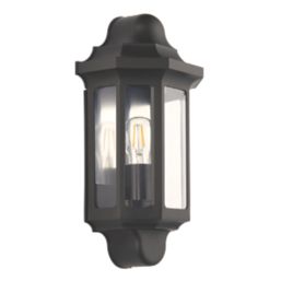 LAP  Outdoor Half Lantern Wall Light Satin Black