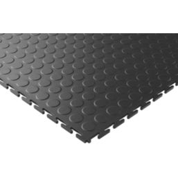 Ecotile E500/7 Interlocking Floor Tiles Black 7mm 4 Pack