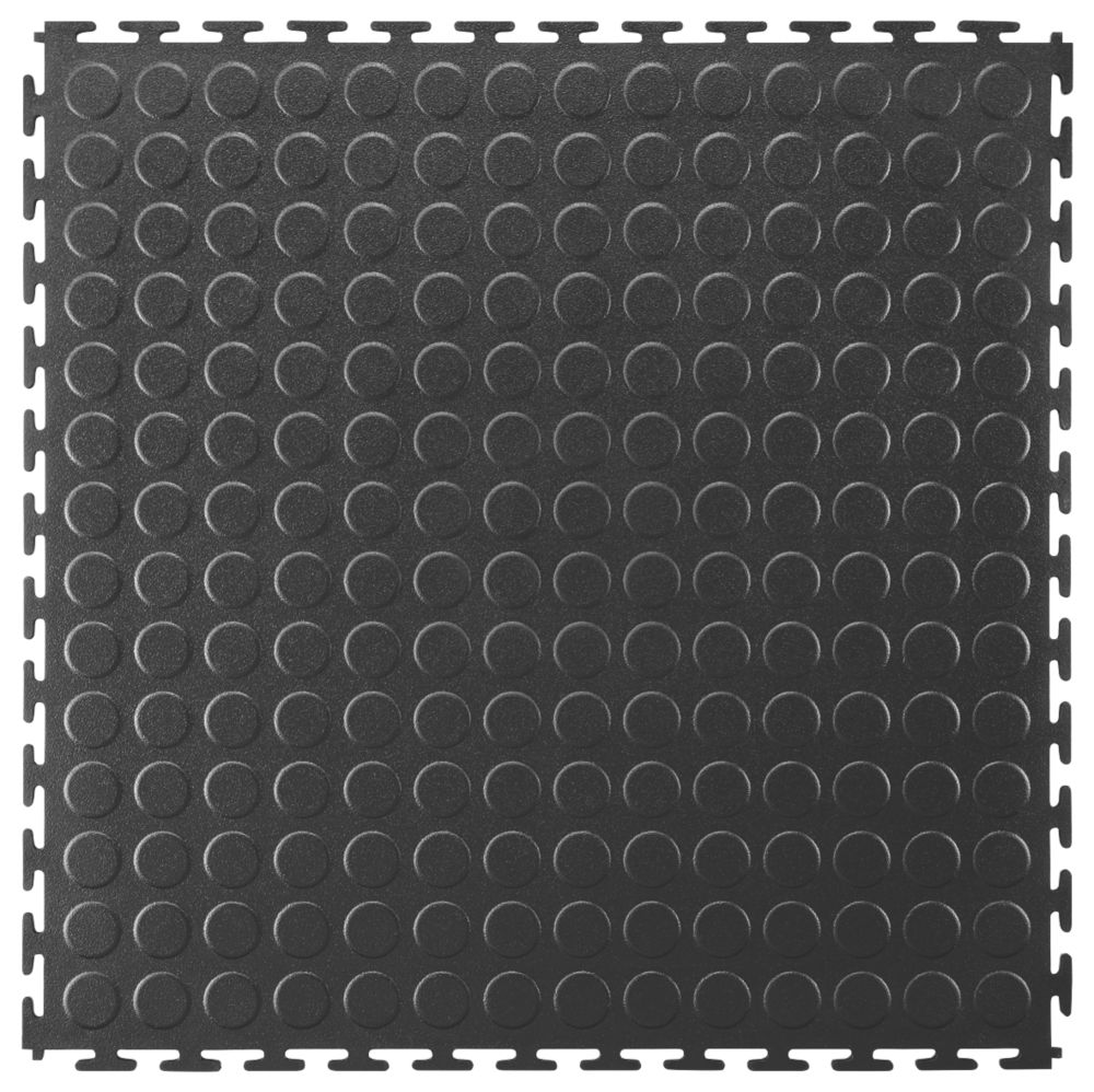 Ecotile E500/7 Interlocking Floor Tiles Black 7mm 4 Pack Screwfix