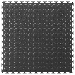 Ecotile E500/7 Interlocking Floor Tiles Black 7mm 4 Pack