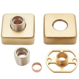 Highlife Bathrooms  Square Shower Brackets Brushed Brass
