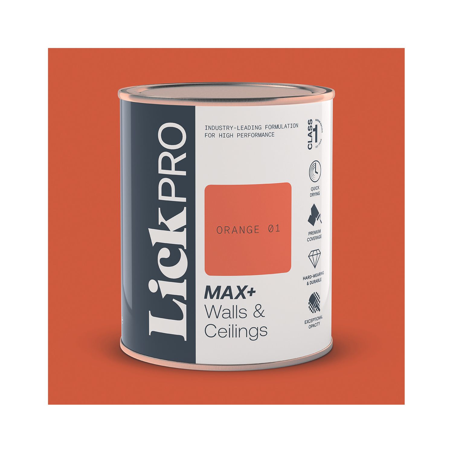 LickPro Max+ 1Ltr Orange 01 Matt Emulsion Paint (148TM)