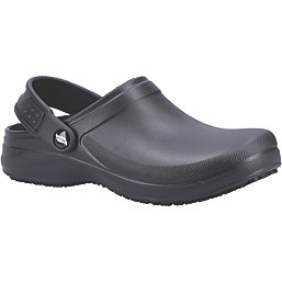 Skechers Riverbound Pasay Metal Free Womens Slip-On Non Safety Shoes Black Size 8