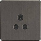 Knightsbridge SF5ASB 5A 1-Gang Unswitched Socket Smoked Bronze with Black Inserts