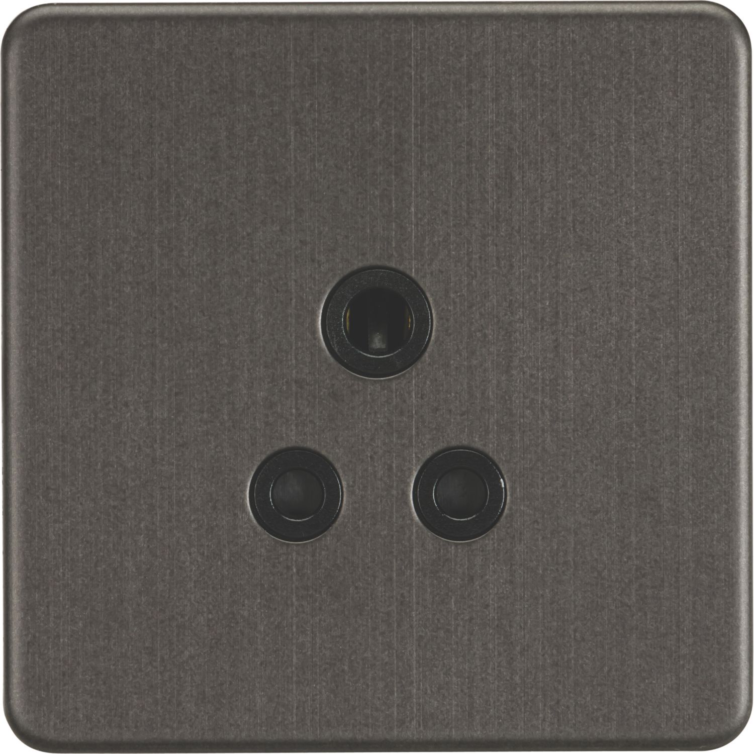 Knightsbridge 5A 1-Gang Unswitched Socket Smoked Bronze with Black Inserts (148TY)
