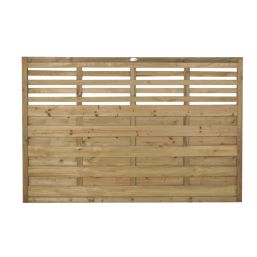 Forest Kyoto  Slatted Top Fence Panels Natural Timber 6' x 4' Pack of 6