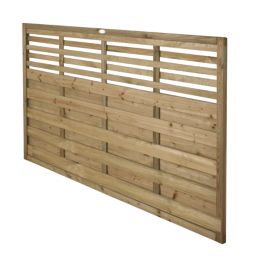 Forest Kyoto  Slatted Top Fence Panels Natural Timber 6' x 4' Pack of 6
