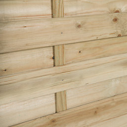 Forest Kyoto  Slatted Top Fence Panels Natural Timber 6' x 4' Pack of 6
