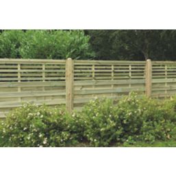 Forest Kyoto  Slatted Top Fence Panels Natural Timber 6' x 4' Pack of 6