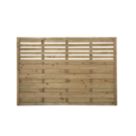 Forest Kyoto  Slatted Top Fence Panels Natural Timber 6' x 4' Pack of 6