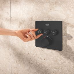 Grohe Precision SmartControl HP Rear-Fed Concealed Matt Black Thermostatic Shower System