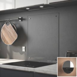 Laura Ashley  Clear with Chrome Caps Kitchen Splashback 600mm x 750mm x 6mm