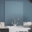 Laura Ashley  Clear with Chrome Caps Kitchen Splashback 600mm x 750mm x 6mm