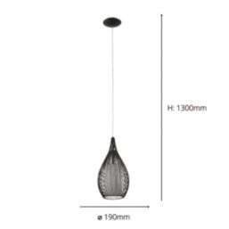 Eglo Razoni Single Pendant Light Black