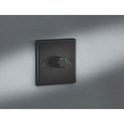 Knightsbridge  1-Gang 2-Way LED Intelligent Dimmer Switch  Matt Black