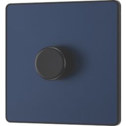 British General Evolve 1-Gang 2-Way LED Trailing Edge Single Push Dimmer Switch with Rotary Control  Blue with Black Inserts