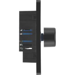British General Evolve 1-Gang 2-Way LED Trailing Edge Single Push Dimmer Switch with Rotary Control  Blue with Black Inserts