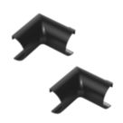 D-Line Black Micro+ Trunking Internal Bends 20mm x 10mm 2 Pack