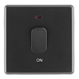 Arlec  50A 1-Gang DP Control Switch Black with Neon with Colour-Matched Inserts