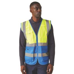 Regatta Pro Executive Hi-Vis Vest Yellow/Royal Blue 3X Large 50" Chest