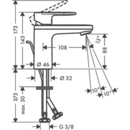 Hansgrohe Vernis Blend 100 Chrome 143mm Cloakroom Lever Mono Basin Mixer Tap