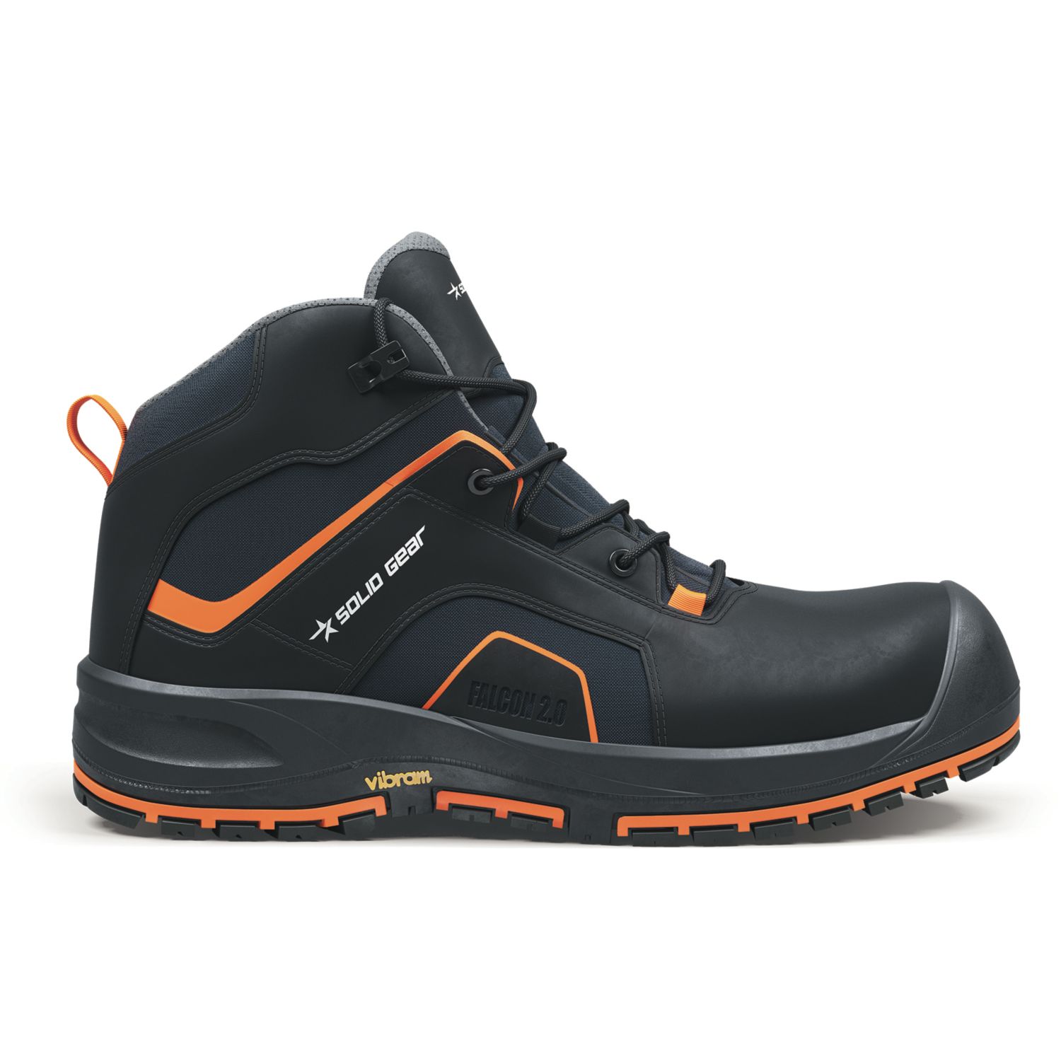 Solid Gear Falcon 2 Mid Size 8 Black Water-Resistant Safety Boots (150AF)