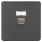 Knightsbridge SFC6SB 1-Gang RJ45 Smoked Bronze with Colour-Matched Inserts