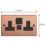 Varilight  13A 2-Gang SP Switched Socket + 3A 45W 2-Outlet Type C USB Charger Brushed Copper with Black Inserts