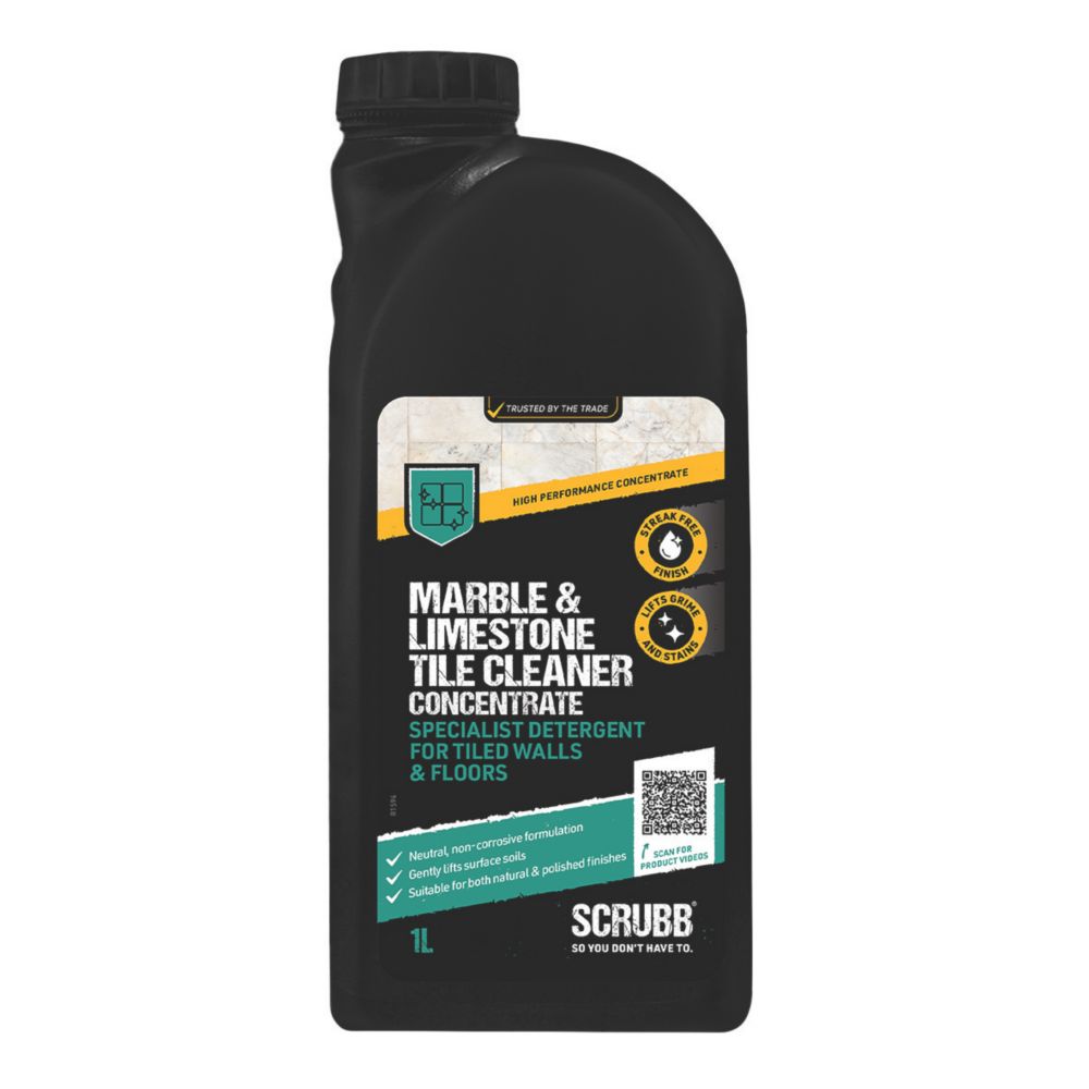 Scrubb Marble & Limestone Tile Cleaner Concentrate 1Ltr - Screwfix