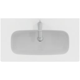 Ideal Standard i.life A Wall-Hung Vanity Unit with Chrome Handles & Basin Matt White 800mm x 440mm x 630mm