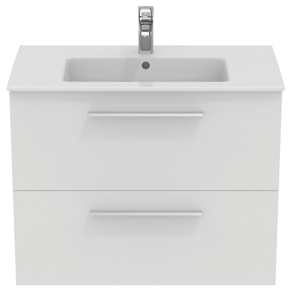 Ideal Standard i.life A Wall-Hung Vanity Unit with Chrome Handles & Basin Matt White 800mm x 440mm x 630mm - 10