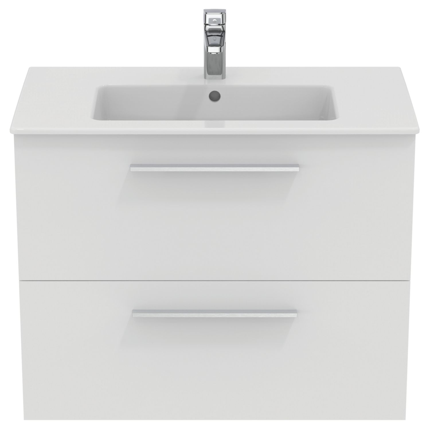 Ideal Standard i.life A Wall-Hung Vanity Unit with Chrome Handles & Basin Matt White 800mm x 440mm x 630mm (150HM)